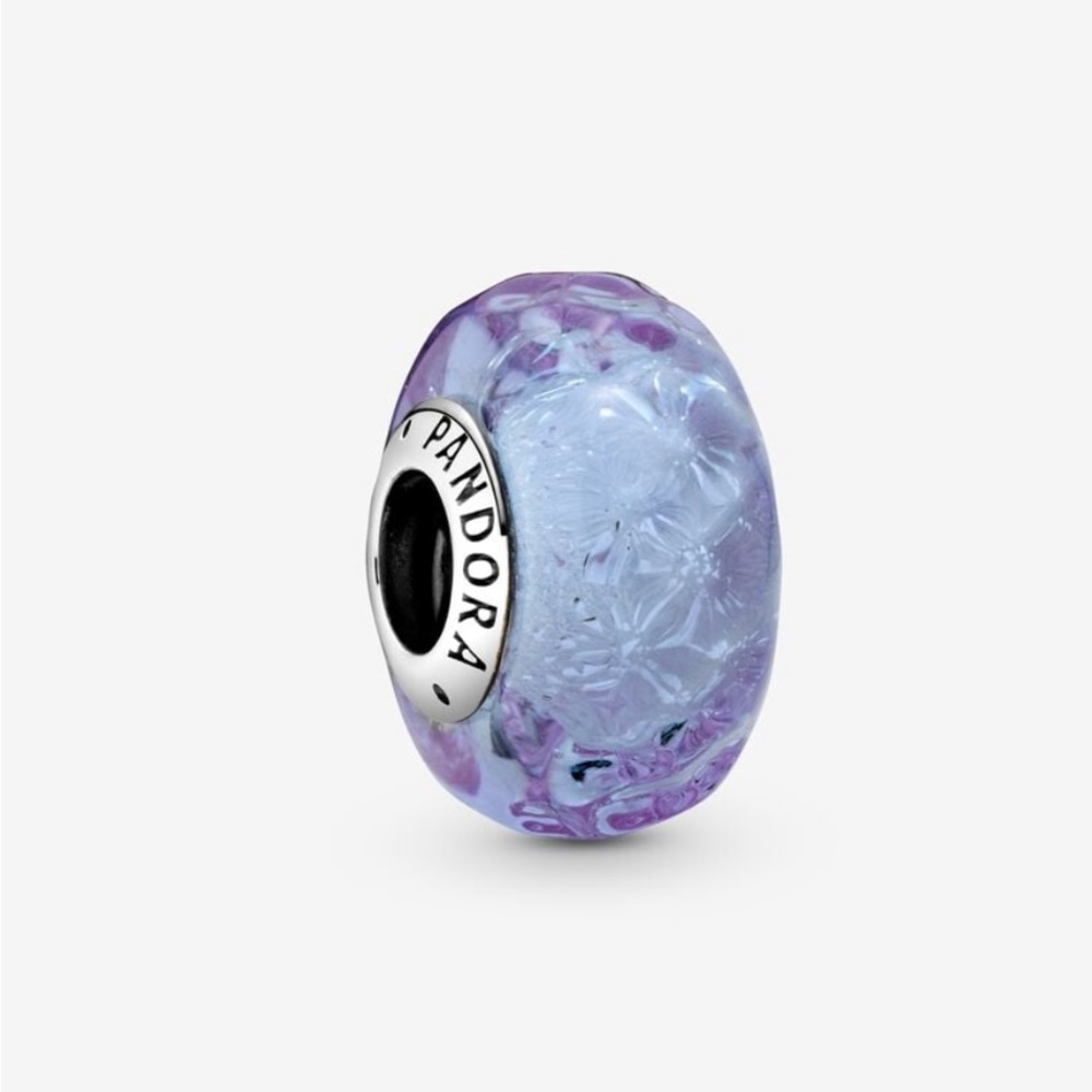 Wavy Purple Glass Murano Pandora Charm